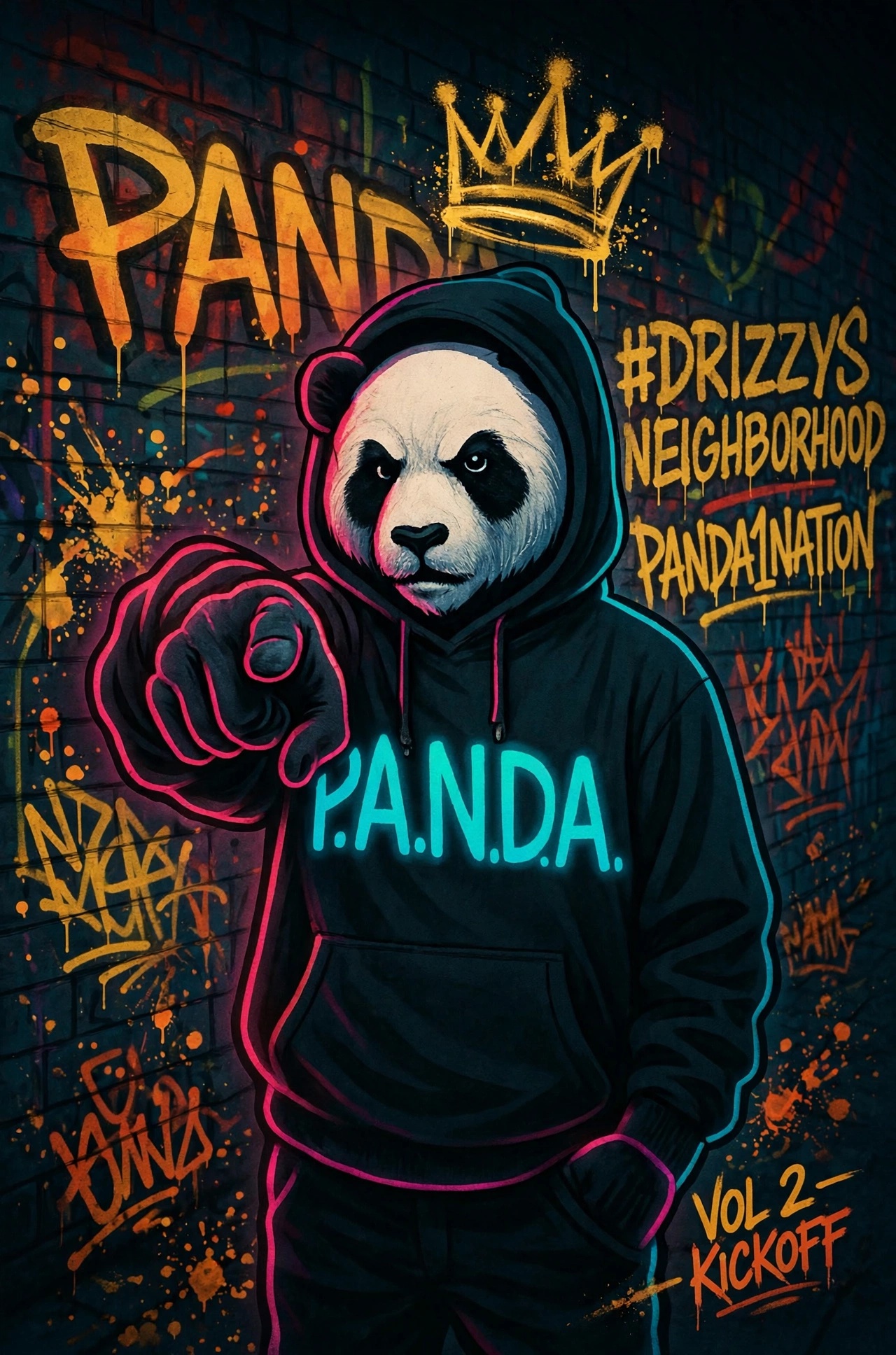 Panda1Nation graffiti artwork: kickoff