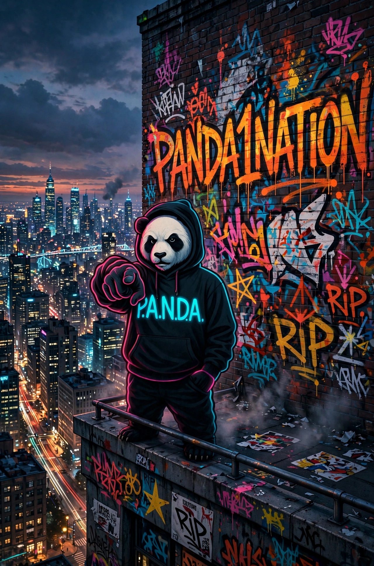 Panda1Nation graffiti artwork: the nation