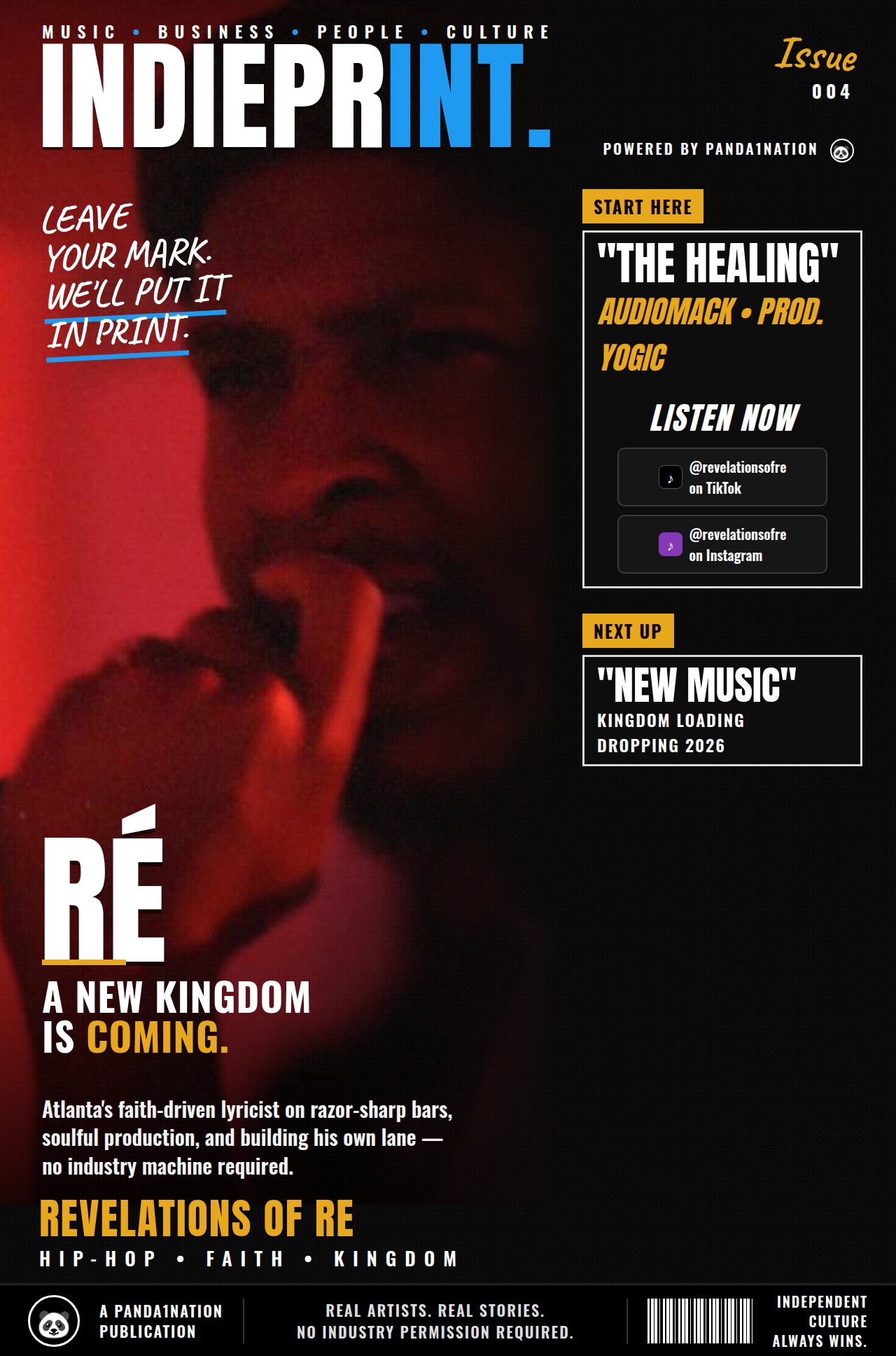 INDIEPRINT Issue 004 cover featuring RÉ
