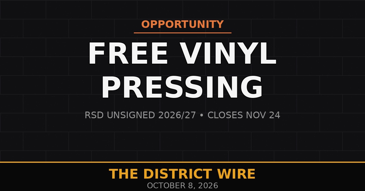 District Wire graphic: Record Store Day Unsigned Offers New Artists a Free Vinyl Pressing — and Nationa